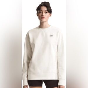 The North Face Fleece Heritage Patch Crew Sweatshirt Off White- Size L